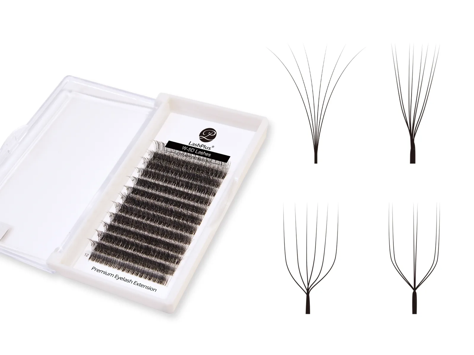 Leques prontos LashPlus YY / W trevo (camélia)